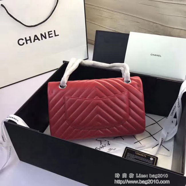 香奈兒CHANEL 升級版V線1112進口小羊皮全新經典單肩斜挎鏈條包 DSC1523